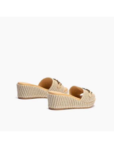 Zueco con adorno metal mujer en rafia - PITILLOS 10562 - natural
