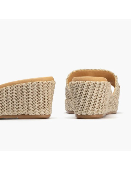 Zueco con adorno metal mujer en rafia - PITILLOS 10562 - natural