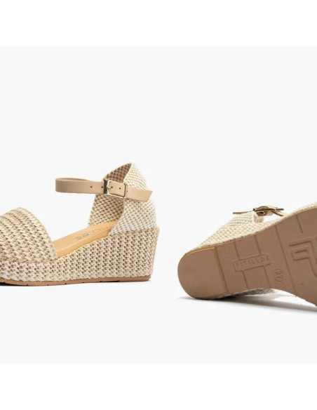 Valenciana mujer con hebilla en rafia - PITILLOS 10560 - natural