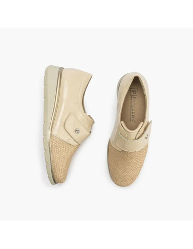 Blucher con rejilla mujer con velcro en piel charol - PITILLOS 10330 -