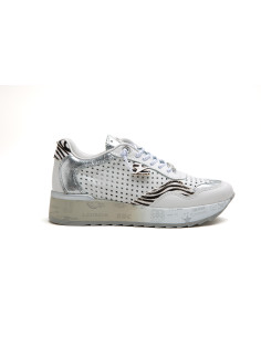 Deportiva mujer en piel perforada - CETTI 848-XL - blanco