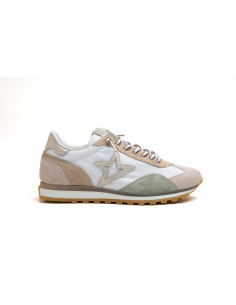 Deportiva mujer en piel cordón elástico - CETTI 1259-B - blanco