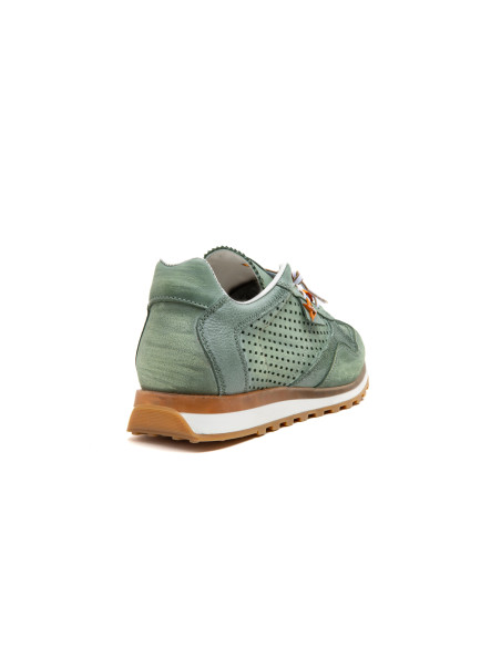 Deportivo hombre piel perforada cordón elástico - CETTI C848 - kaki