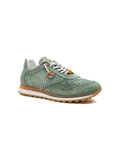 Deportivo hombre piel perforada cordón elástico - CETTI C848 - kaki