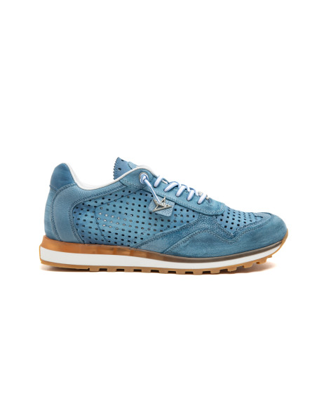 Deportivo hombre piel perforada cordón elástico - CETTI C848 - azul