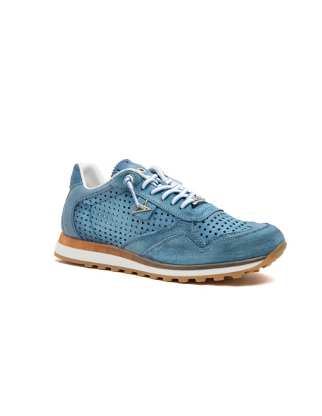 Deportivo hombre piel perforada cordón elástico - CETTI C848 - azul