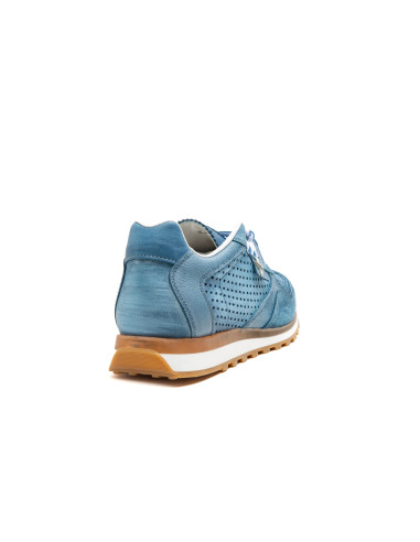 Deportivo hombre piel perforada cordón elástico - CETTI C848 - azul