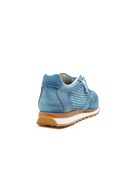 Deportivo hombre piel perforada cordón elástico - CETTI C848 - azul