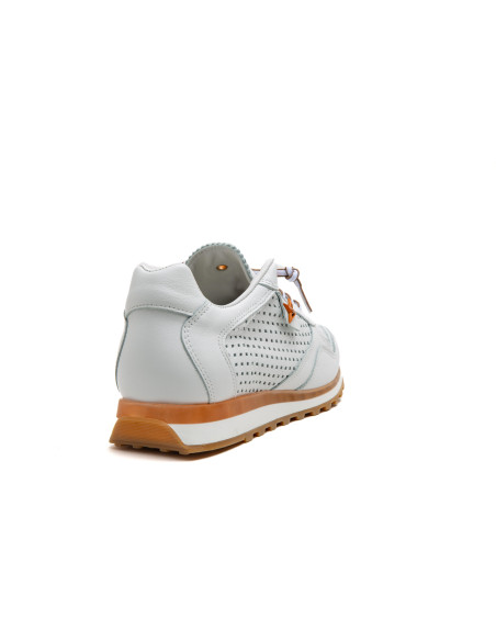 Deportivo hombre piel perforada cordón elástico - CETTI C848 - blanco