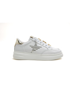 Deportiva mujer piel logo lateral y cierre elástico - CETTI C1307 - blanco