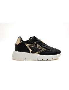 Zapatilla mujer negro estrella dorada - CETTI 1391-SRA - negro
