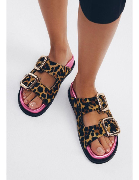 Sandalias piel bio hebillas MIFFLIN - GIOSEPPO 75453 - leopardo