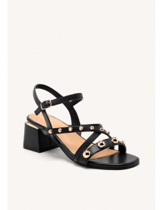 Sandalia piel tachas con tacón - GIOSEPPO 75196 - negro