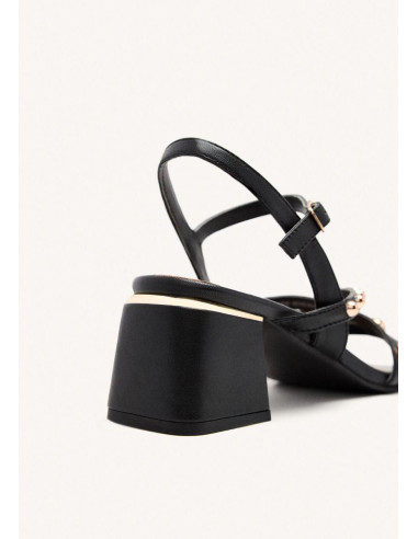 Sandalia piel tachas con tacón - GIOSEPPO 75196 - negro