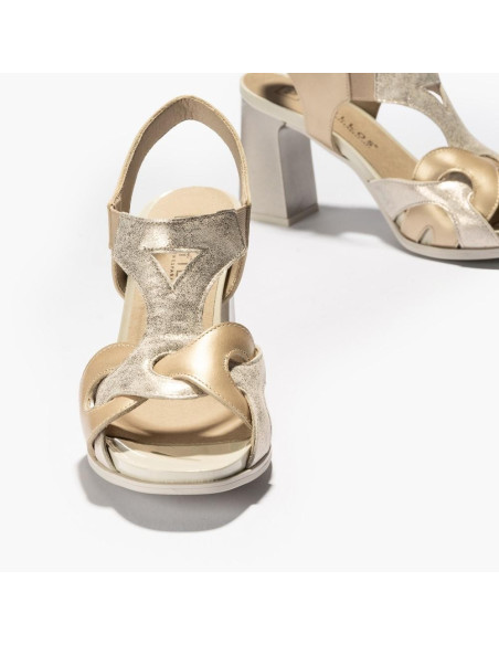 PITILLOS - Sandalia dorada tacón - 5181