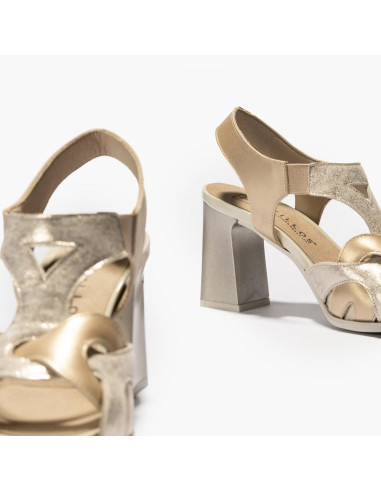 PITILLOS - Sandalia dorada tacón - 5181