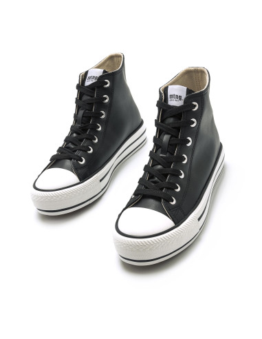 mustang - bota basket negro -  60172