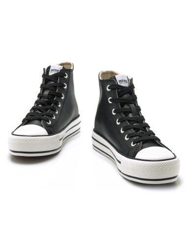 mustang - bota basket negro -  60172