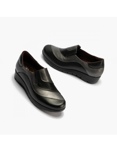 PITILLOS - Zapato combinado negro/plata - 2701