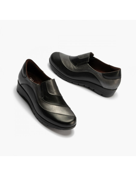 PITILLOS - Zapato combinado negro/plata - 2701