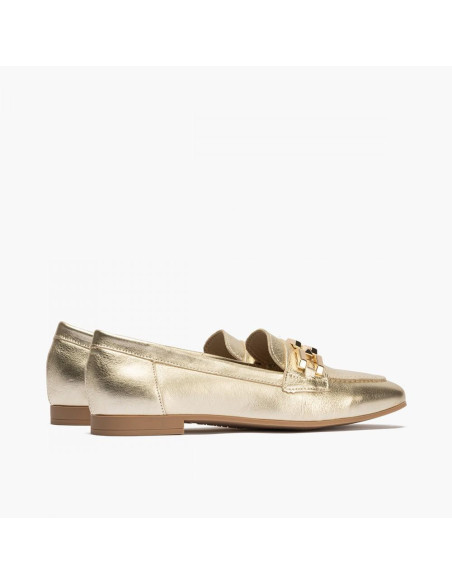 Pitillos - Mocasin metalizado oro -  5641