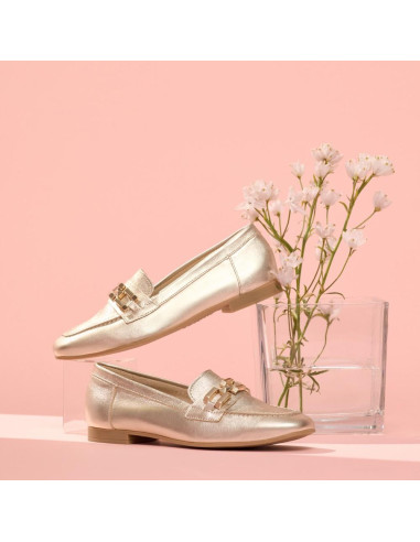 Pitillos - Mocasin metalizado oro -  5641