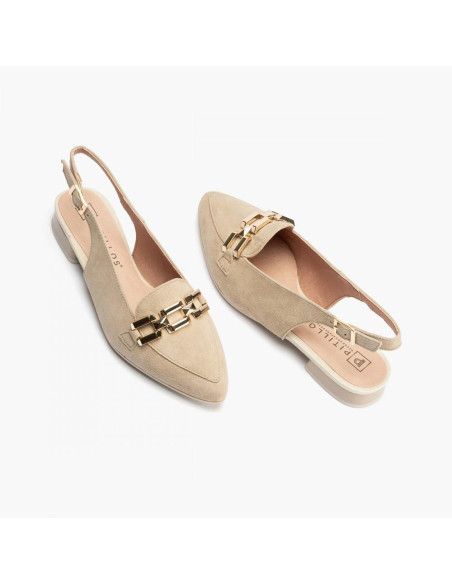 pitillos - mocasin abierto beige -5783