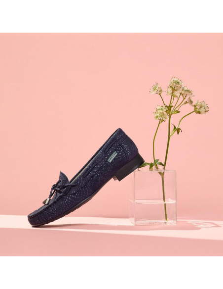 pitillos - moxasin piel azul - 3800