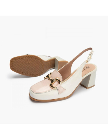 pitillos - Salon tacon bco/rosa - 5795