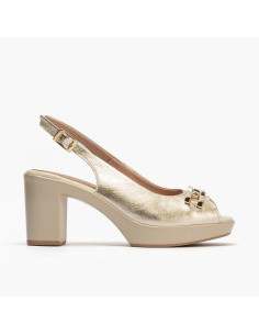 pitillos - Sandalia plataforma dorada - 2813