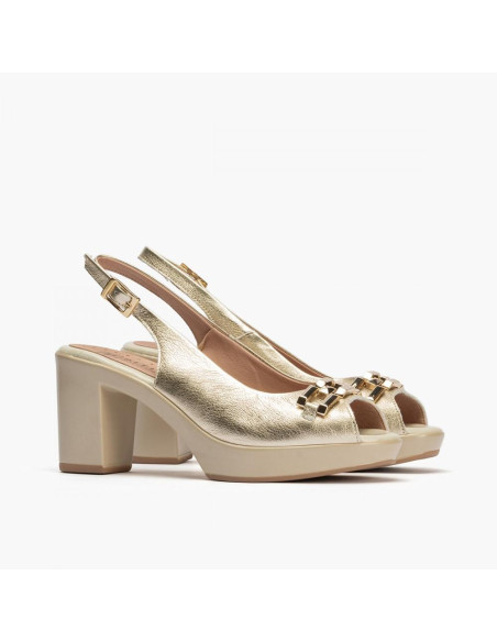 pitillos - Sandalia plataforma dorada - 2813