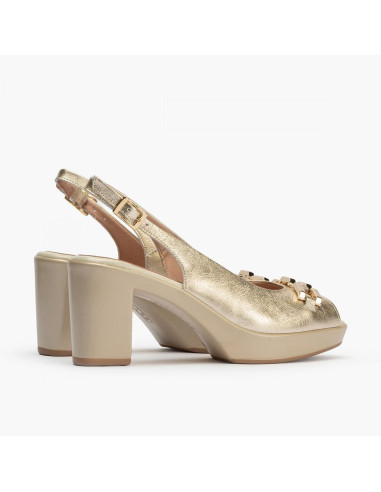 pitillos - Sandalia plataforma dorada - 2813