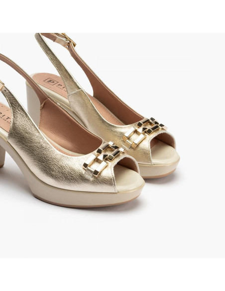 pitillos - Sandalia plataforma dorada - 2813