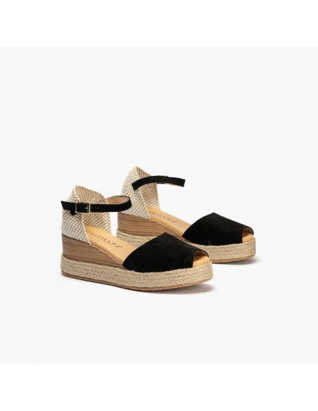 pitillos - valenciana serraje negro - 5520