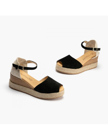 pitillos - valenciana serraje negro - 5520