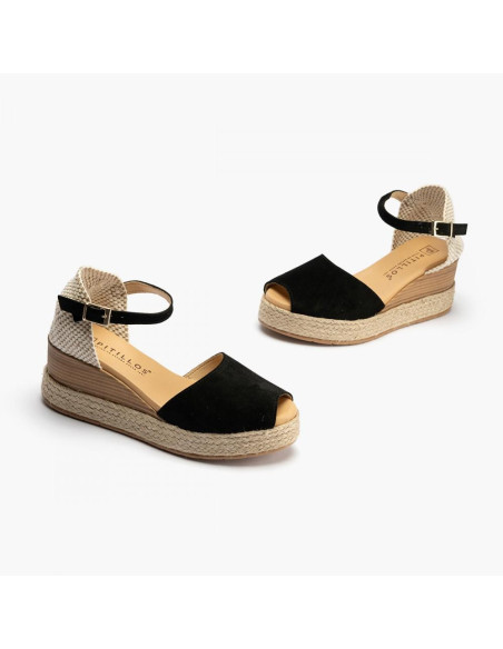 pitillos - valenciana serraje negro - 5520