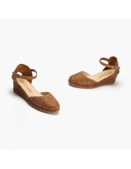 pitillos - sandalia rafia cuero - 5569