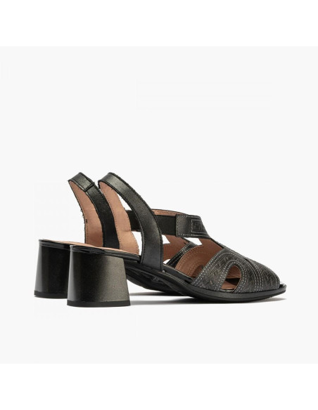 pitillos - sandalia negro tacón - 5690