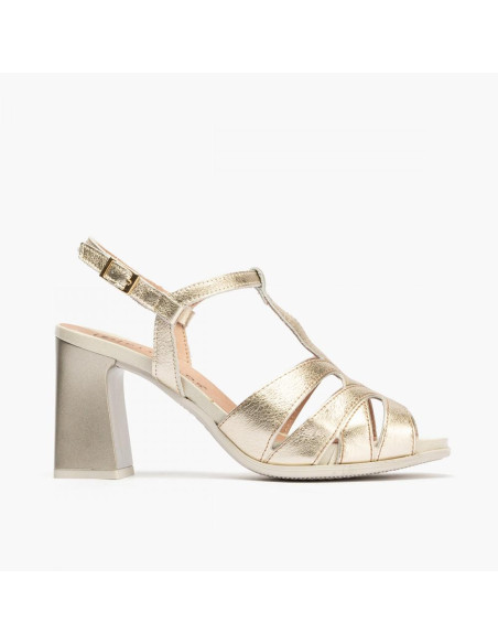 pitillos - Sandalia tacón dorada - 5702