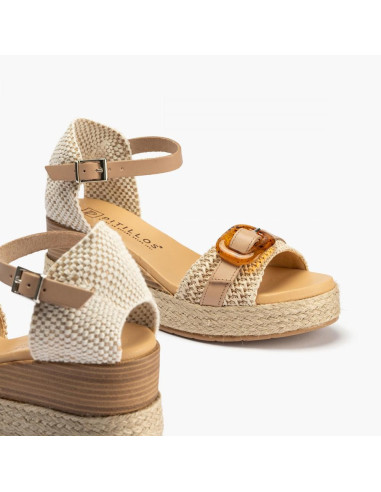 pitillos - sandalia natural hebilla - 5524