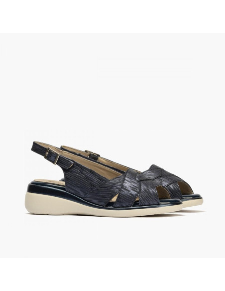 pitillos - sandalia azul cuña - 5590