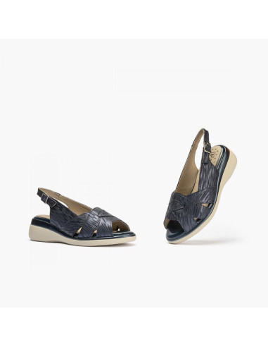 pitillos - sandalia azul cuña - 5590