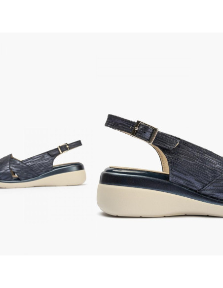 pitillos - sandalia azul cuña - 5590