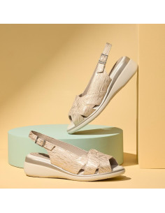 pitillos - sandalia piel dorada - 5590