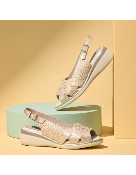 pitillos - sandalia piel dorada - 5590