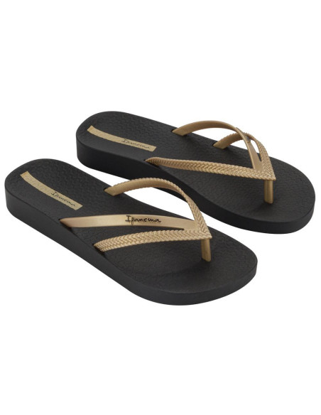 ipanema - sandalia tiras negro/oro - 82840