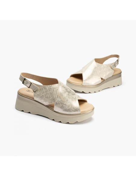 pitillos - sandalia cruzada dorado - 2842