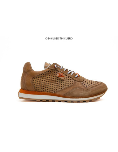 CETTI - Zapatilla piel cuero - 848