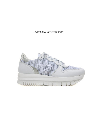 CETTI - Zapatilla rejilla blanco volumen -1301