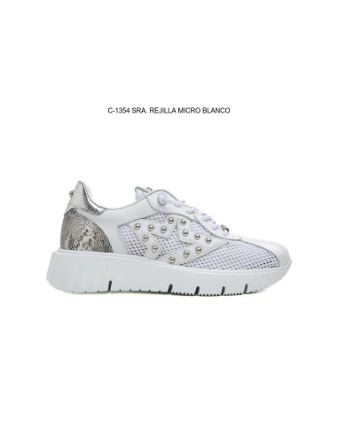 CETTI - Zapatilla rejilla blanco volumen - 1354